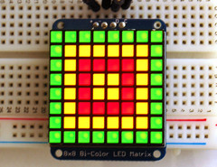 Bicolour LED Square Pixel Matrix with I2C Backback by Adafruit 902 | phenoptix