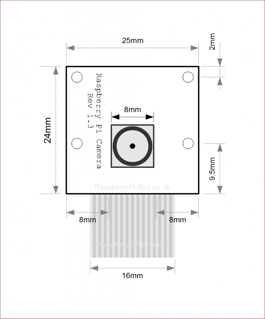 Pi Camera Module Mechanical Dimensions | Raspberry Pi Spy