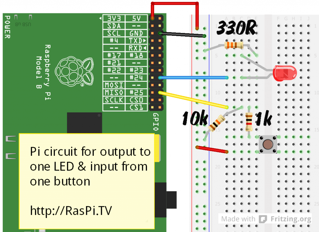 RPi.GPIO basics 6 – Using inputs and outputs together with RPi.GPIO – pull-ups and pull-downs » RasPi.TV