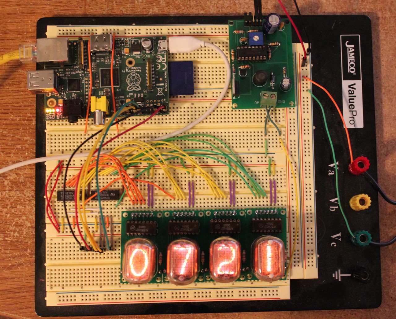 Raspberry Pi Nixie Tube Clock Prototype - Dr. Scott M. Baker