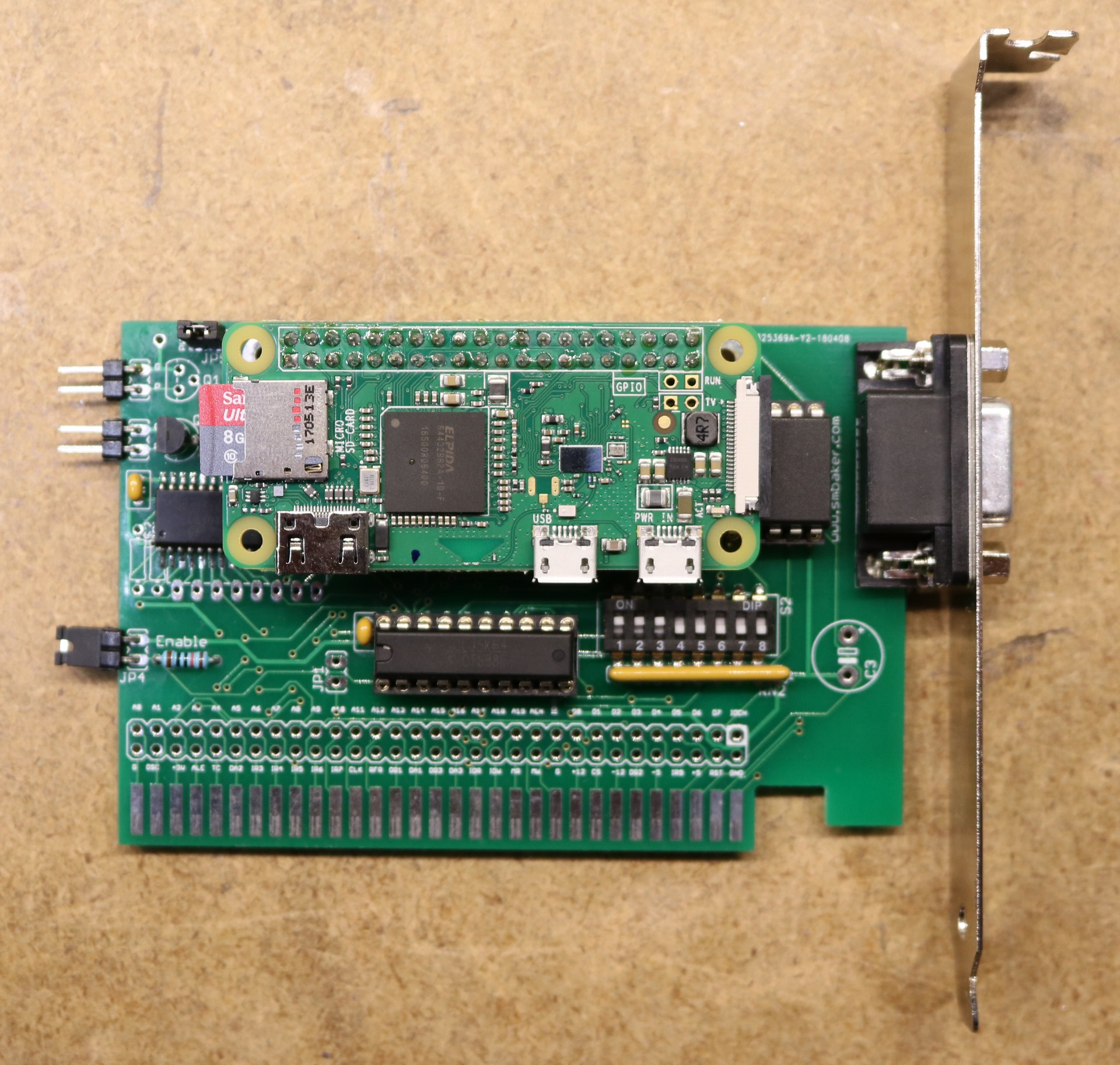 Custom Pcb Isa Card Uses A Raspberry Pi Zero W To Provide A Server